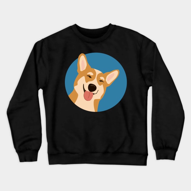 Cute smiling corgi Crewneck Sweatshirt by Lastdrop